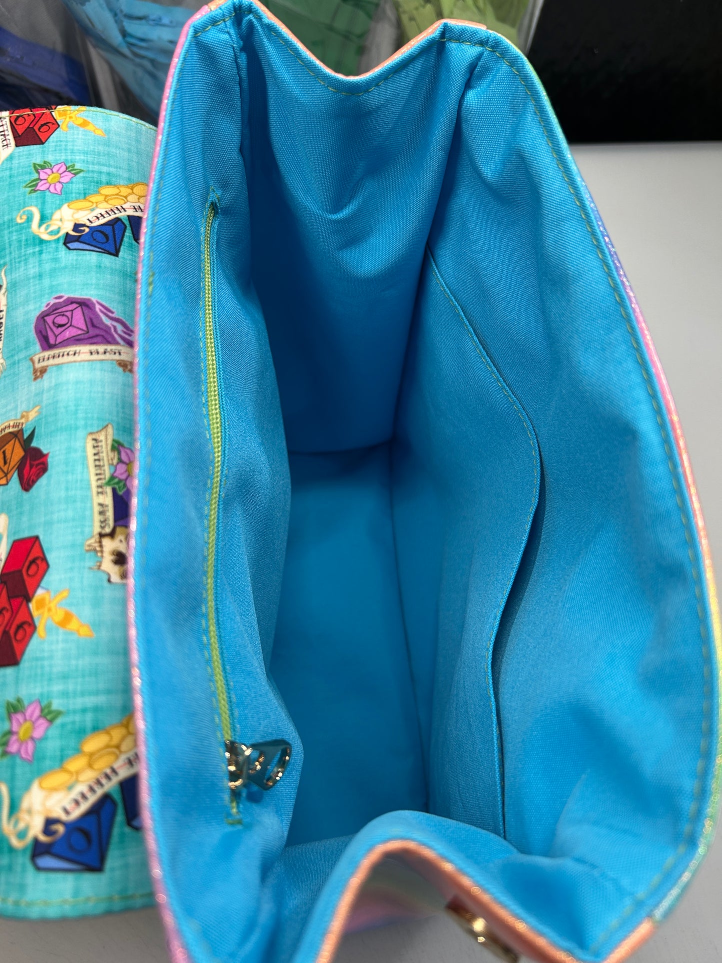 Blue Dice Themed expandable square backpack
