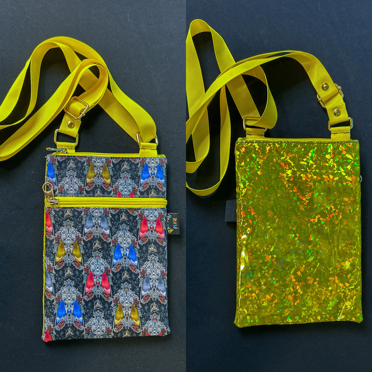 Star Trek Small Crossbody Bag — Yellow Holographic Back