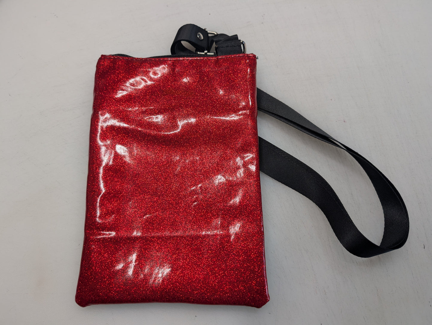 Resident Evil themed small crossbody bag with red glitter Back