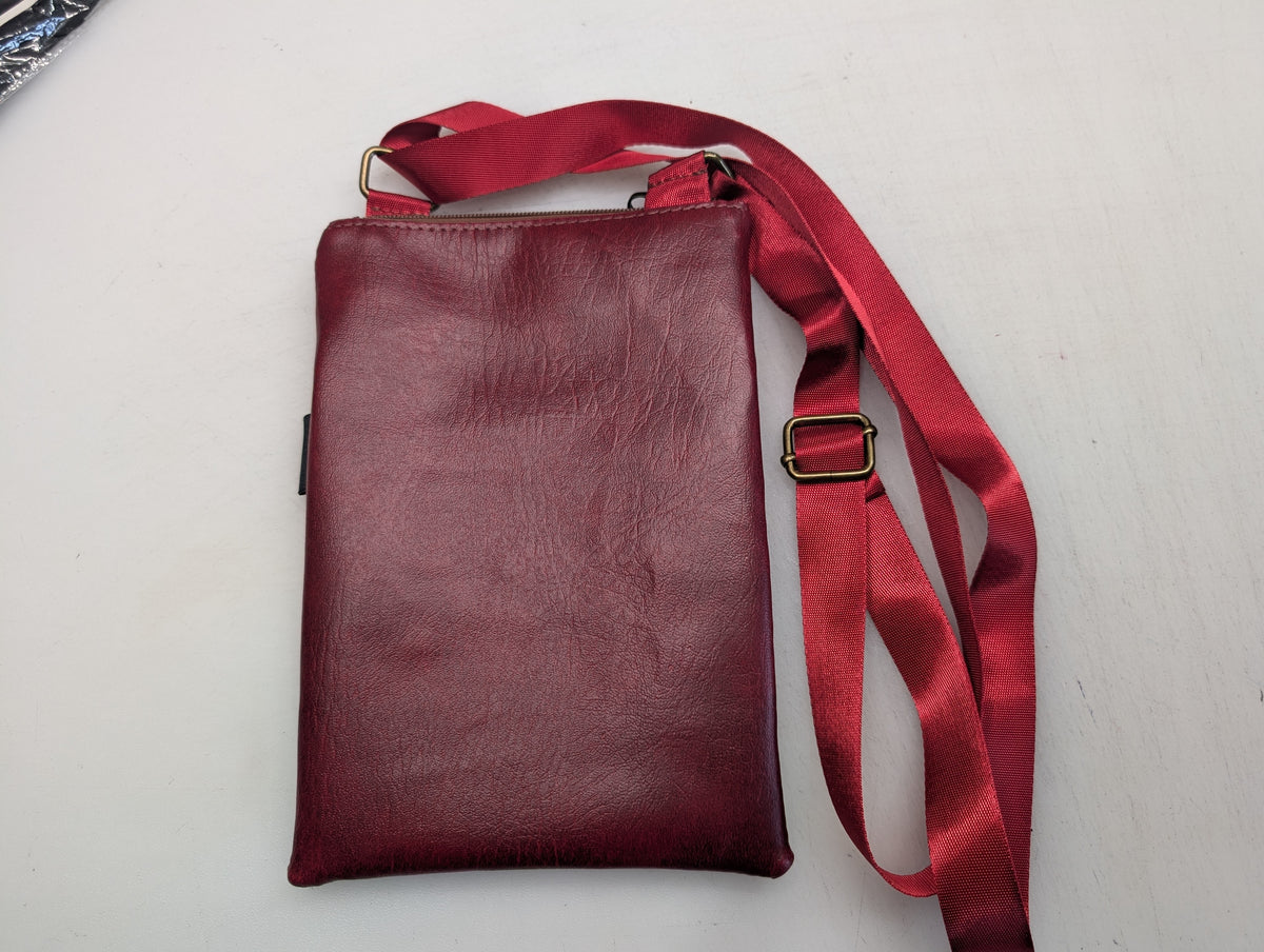 Resident Evil themed small crossbody bag with dark red Back