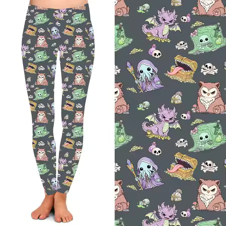 Cute DnD characters Leggings with Pockets - image 1