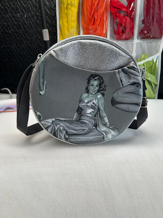 Pinup zombie themed Crossbody Circle Bag