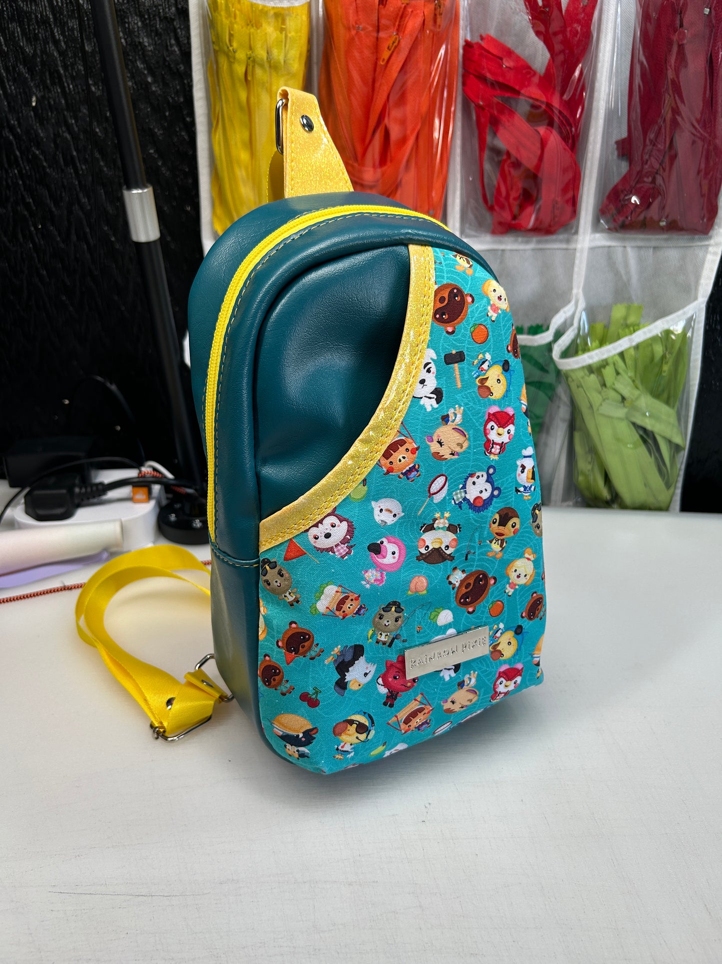 Animal crossing themed sling bag