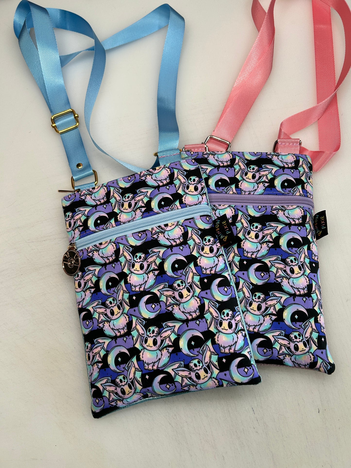 Spooky eevee themed small crossbody bag