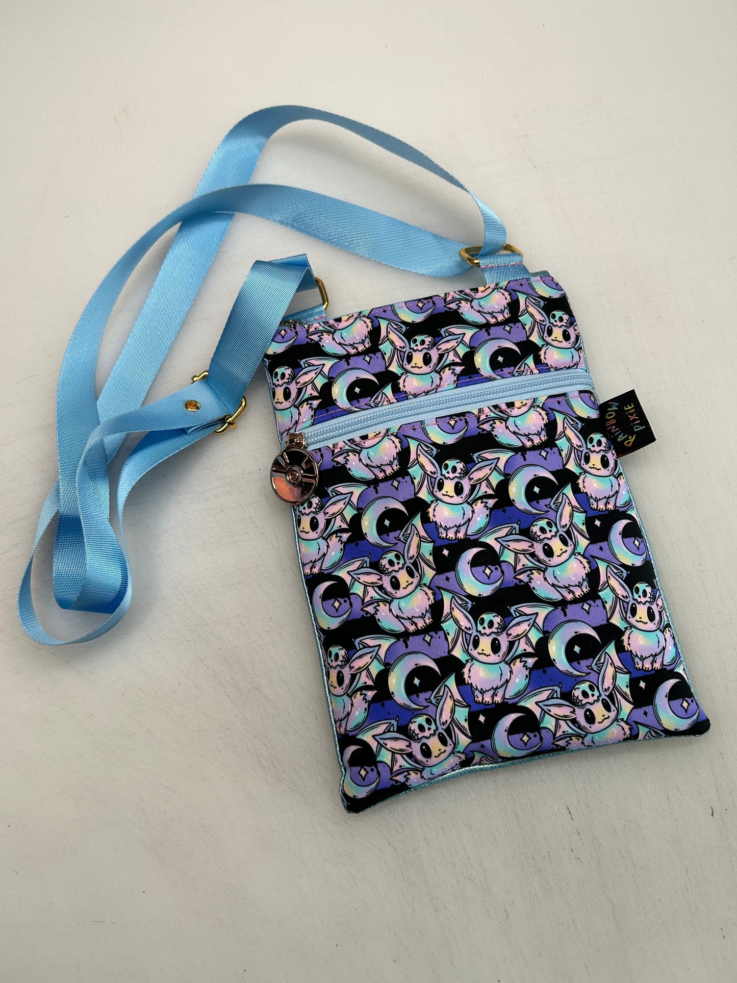 Spooky eevee themed small crossbody bag