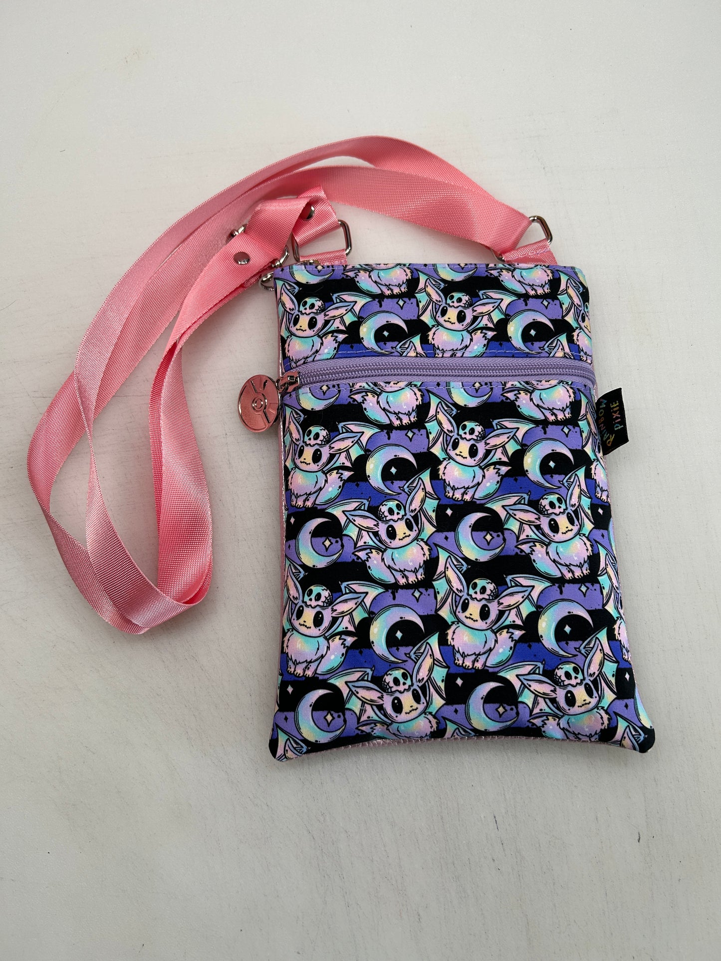 Spooky eevee themed small crossbody bag