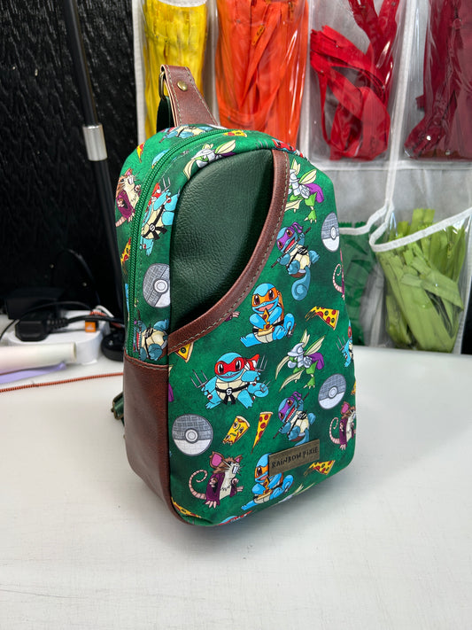 Teenage mutant ninja squirtles themed sling bag