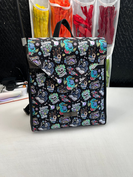 Tattoo Dice Themed expandable square backpack