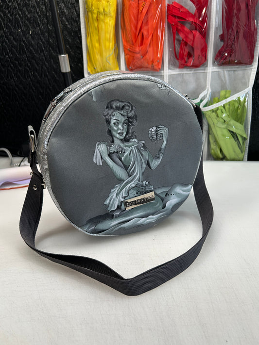 Pinup zombie themed Crossbody Circle Bag