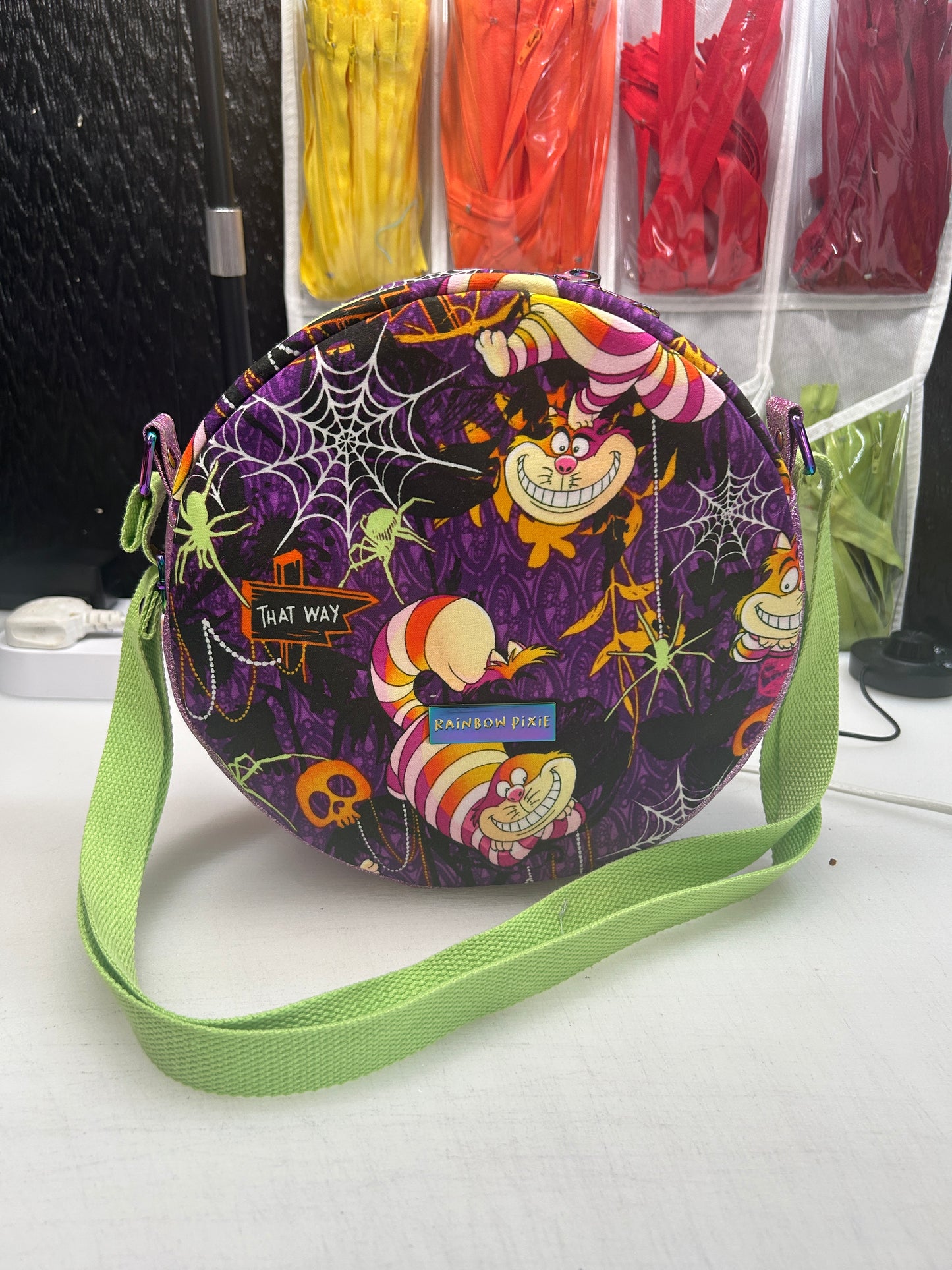 Alice in wonderland themed Crossbody Circle Bag