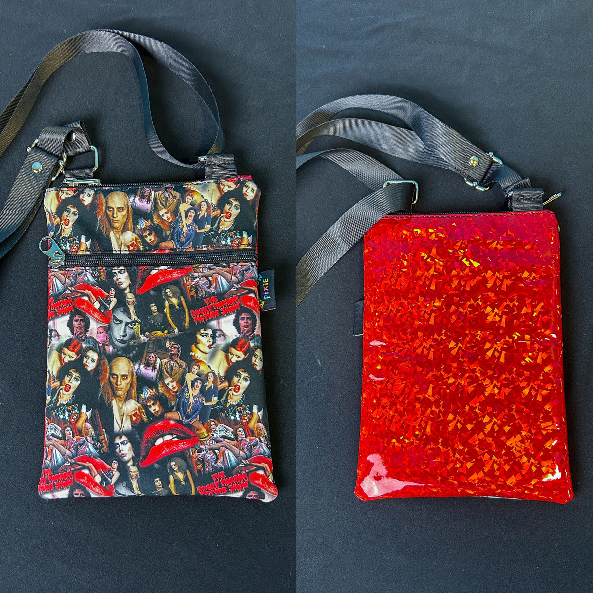Rocky Horror Picture Show Small Crossbody Bag — Red holographic back