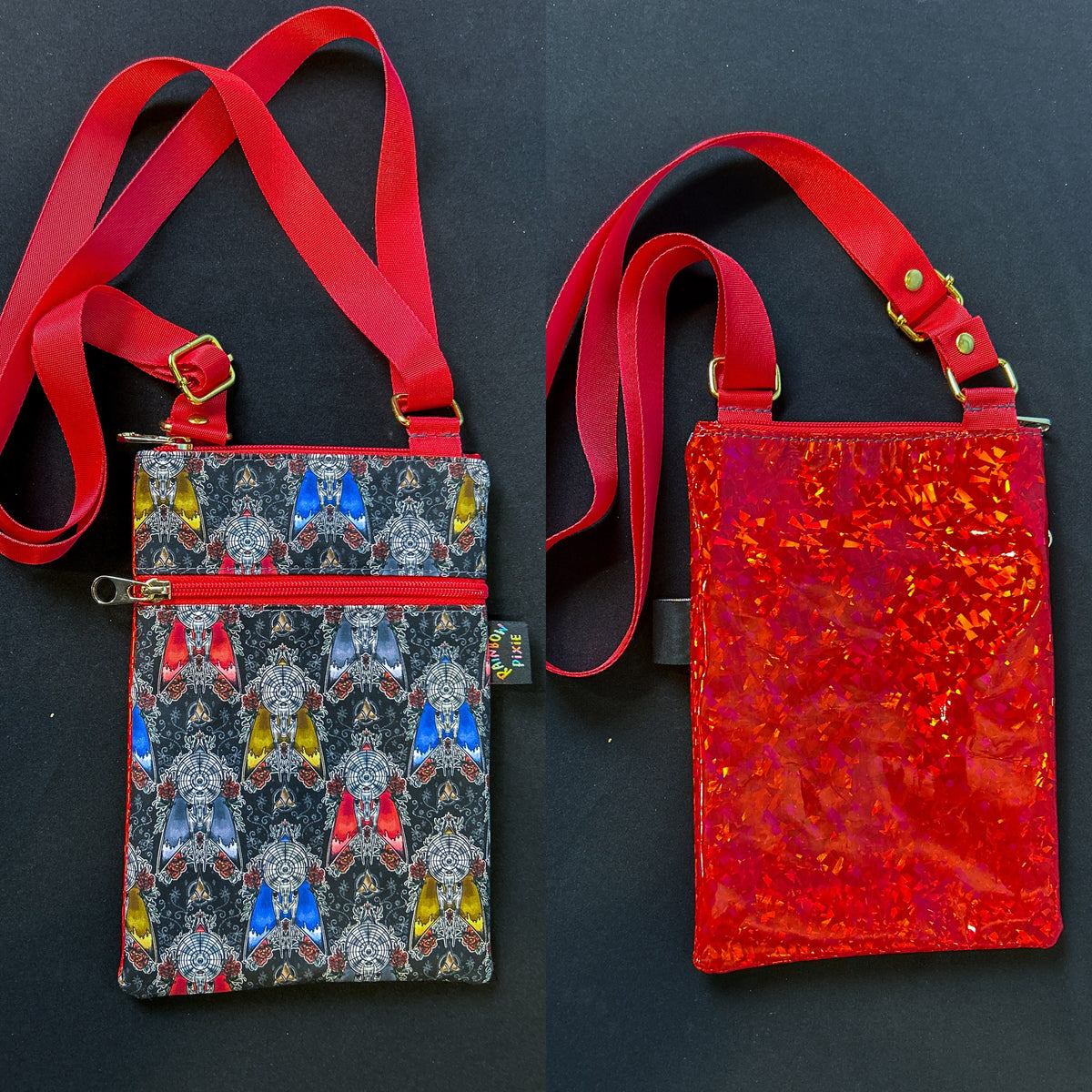 Star Trek Small Crossbody Bag — Red holographic back