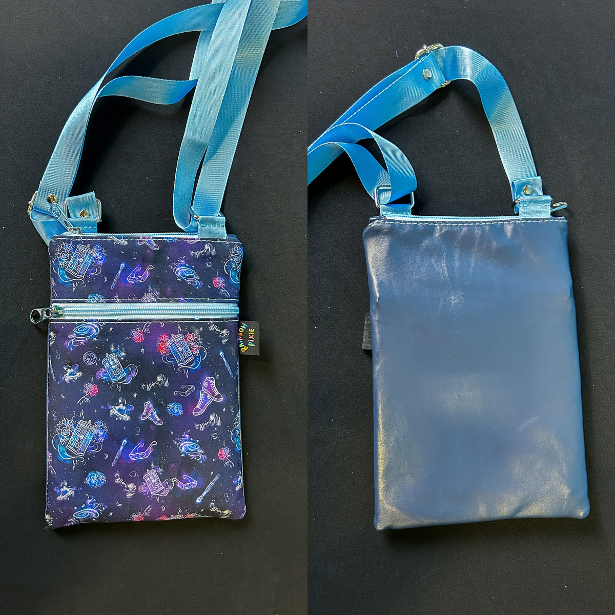Galaxy Dr Who Small Crossbody Bag — Navy Back