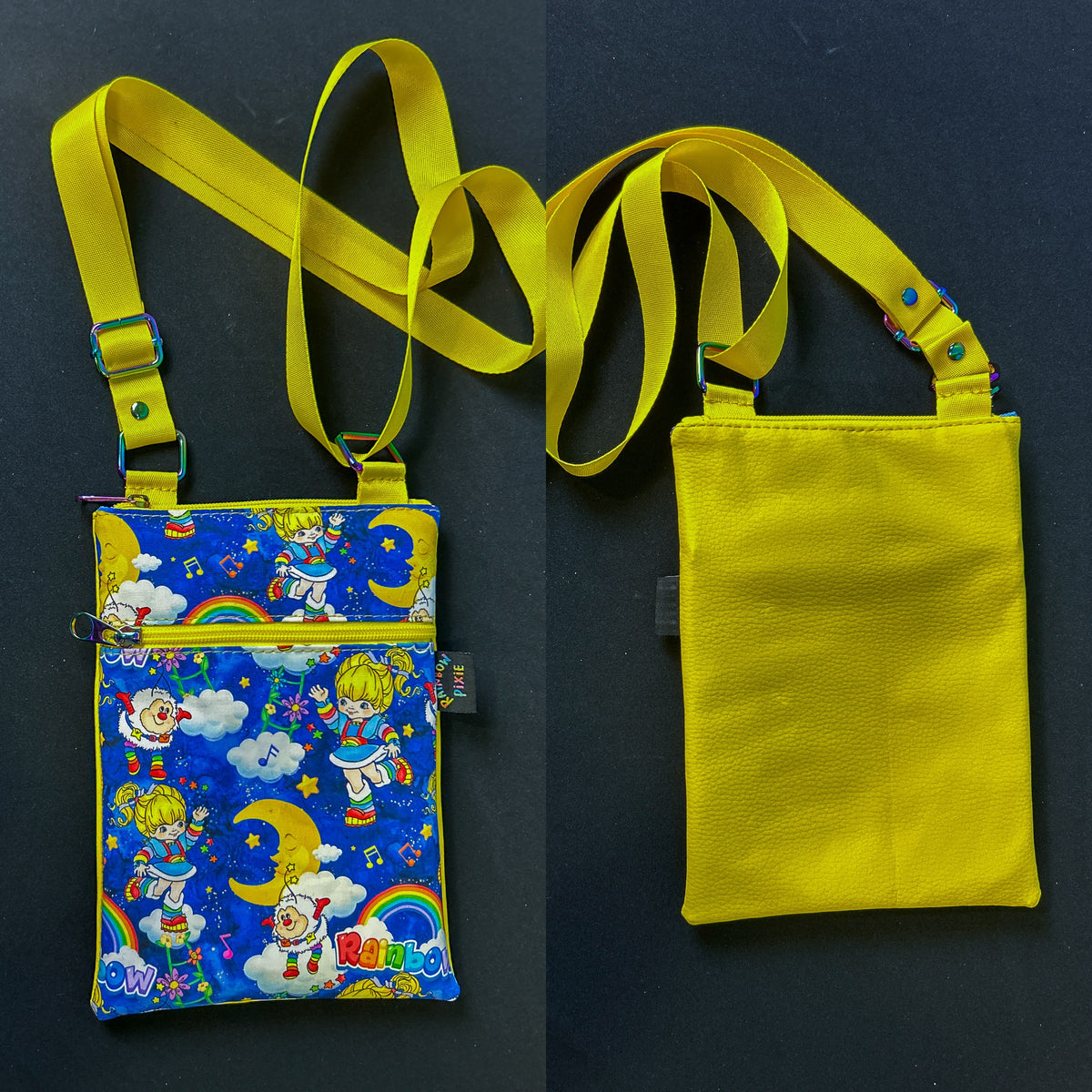 Rainbow Bright Small Crossbody Bag — Yellow Back