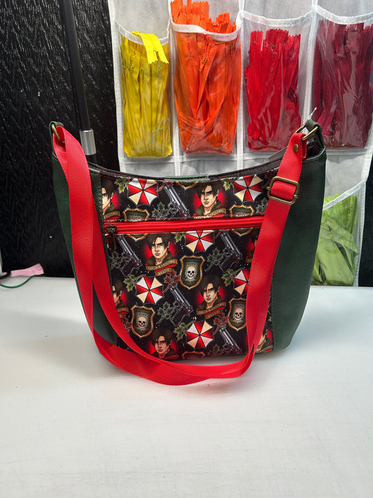 Resident Evil themed cross body hobo bag