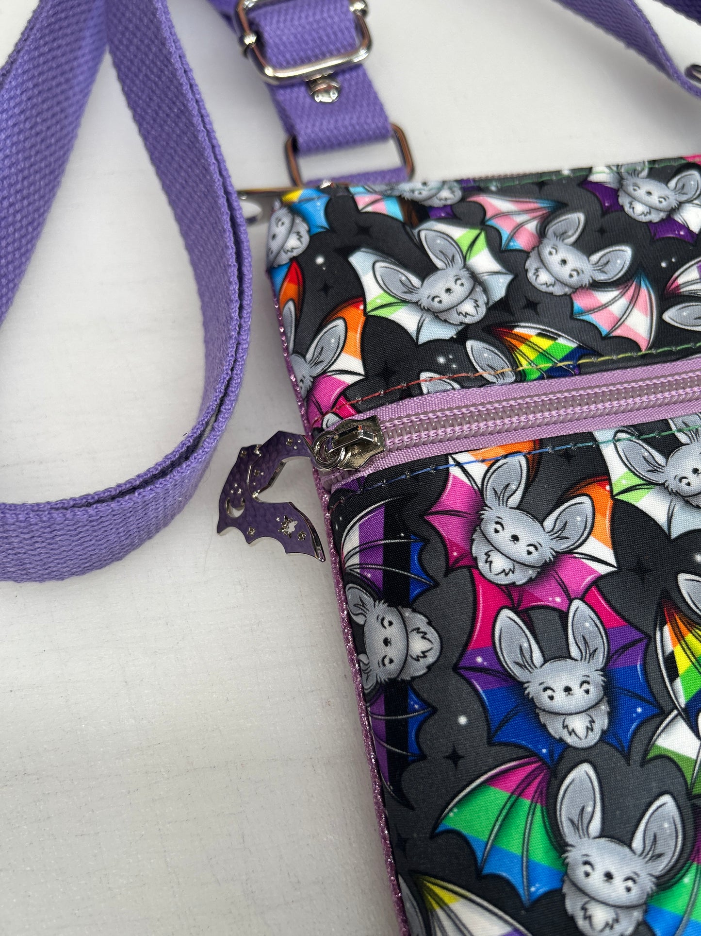 Pride bats themed small crossbody bag