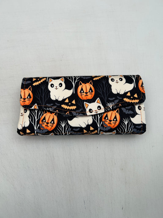 Ghost Cat and Pumpkin themed Purse