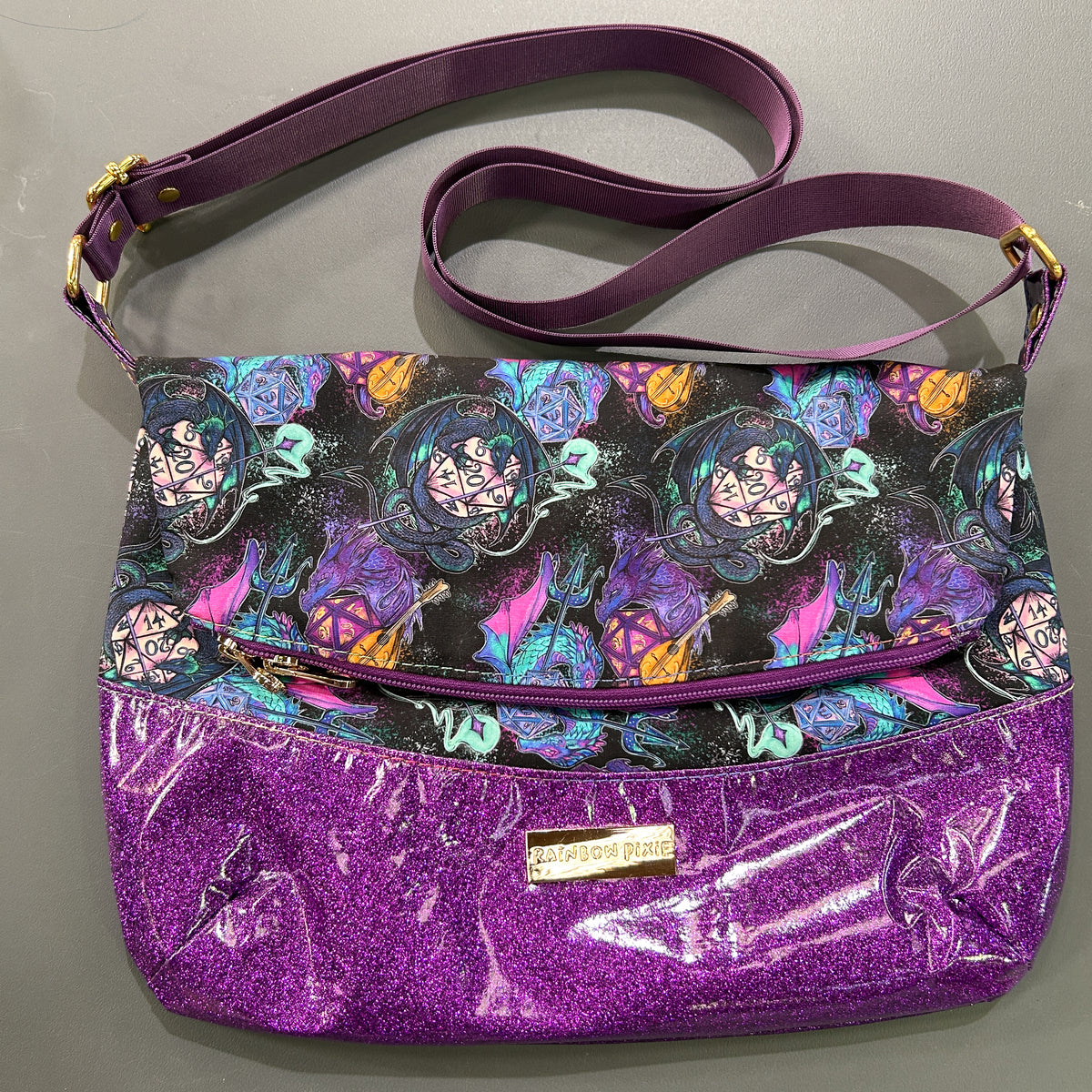 Dice and Dragons foldover crossbody bag - image 1