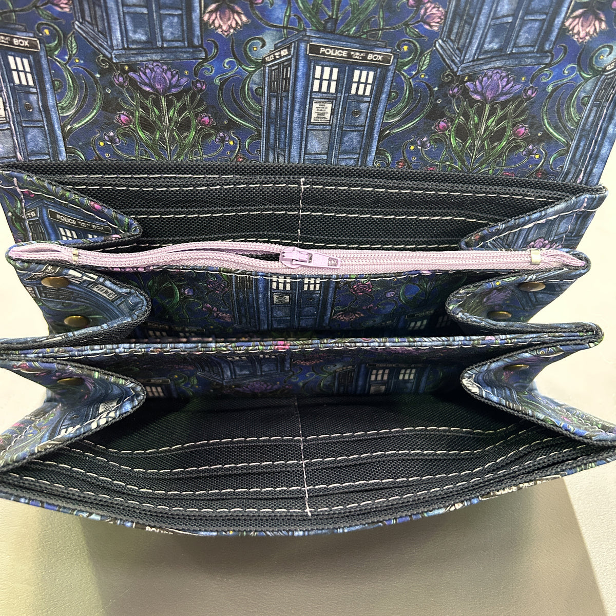 Floral Tardis Large Purse - image 3