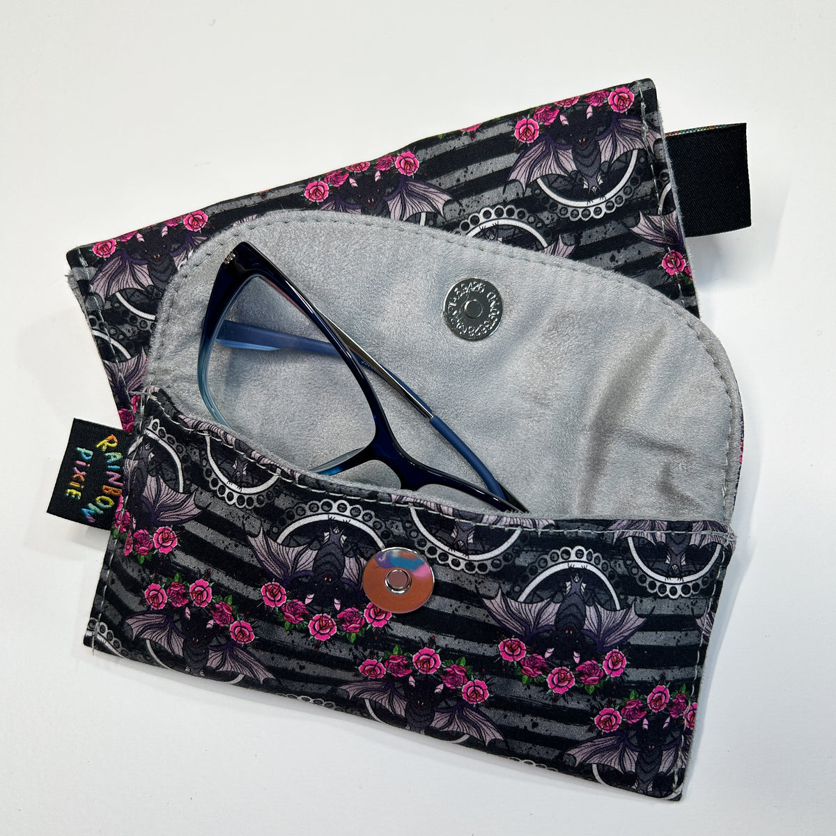 Bats and Roses Glasses Case