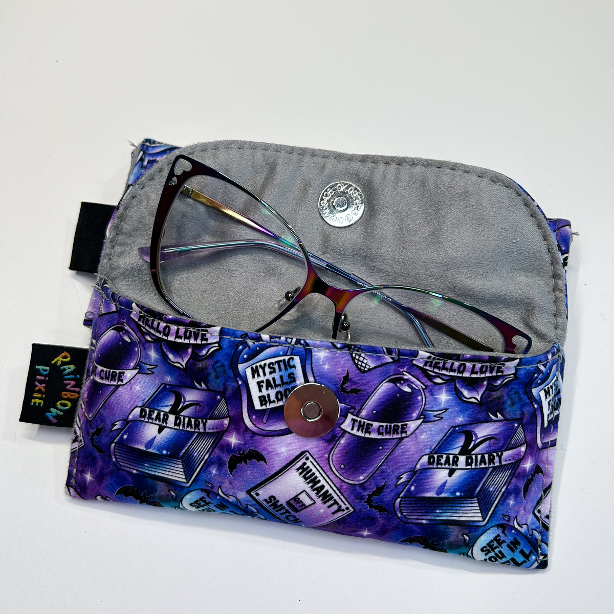 Vampire Diaries Blue and Purple Glasses Case