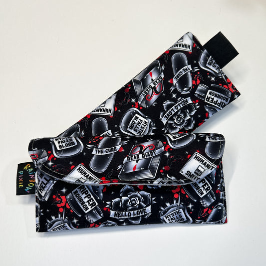 Vampire Diaries Black and Red Glasses Case