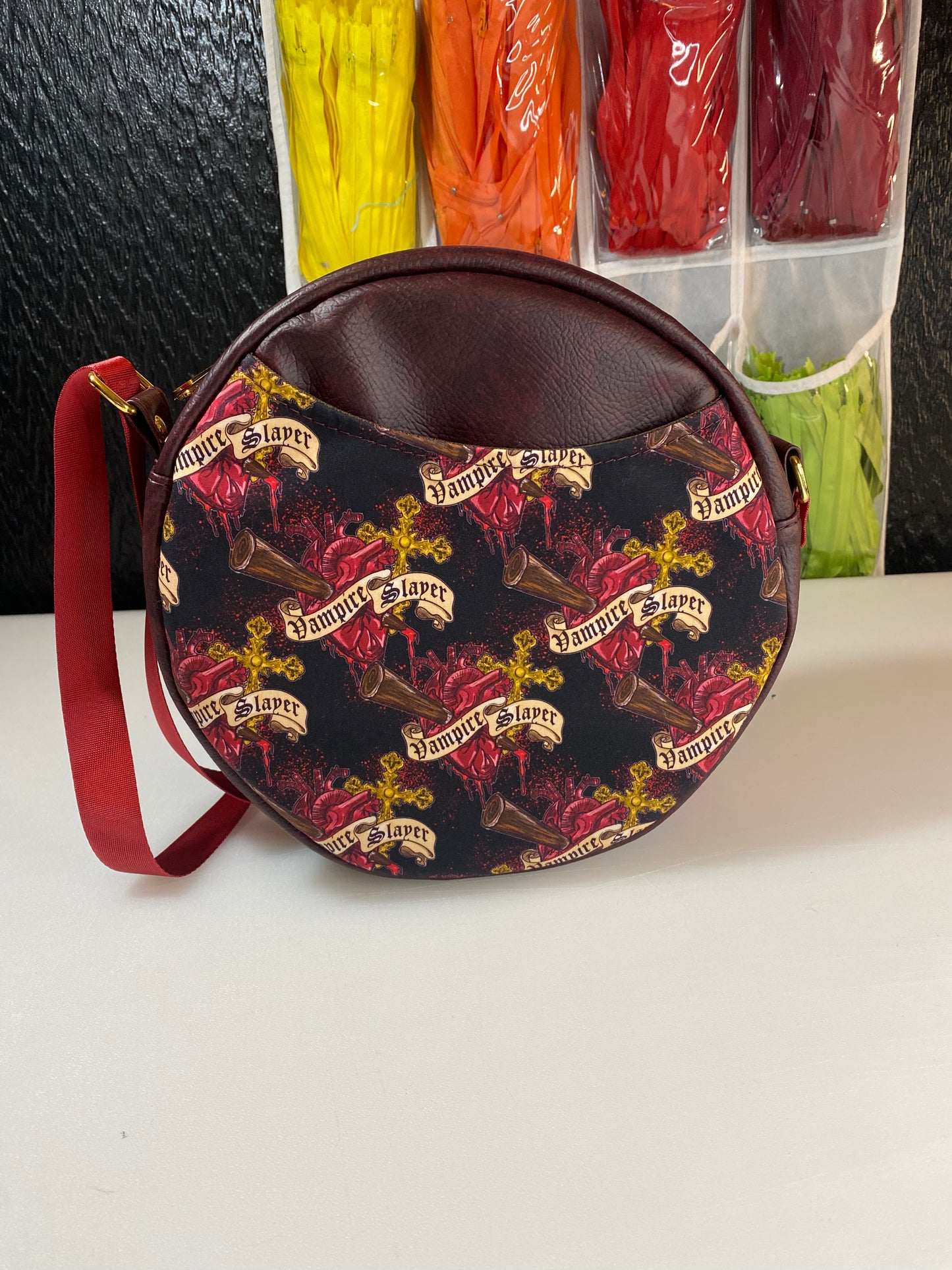 Vampire Slayer themed Crossbody Circle Bag