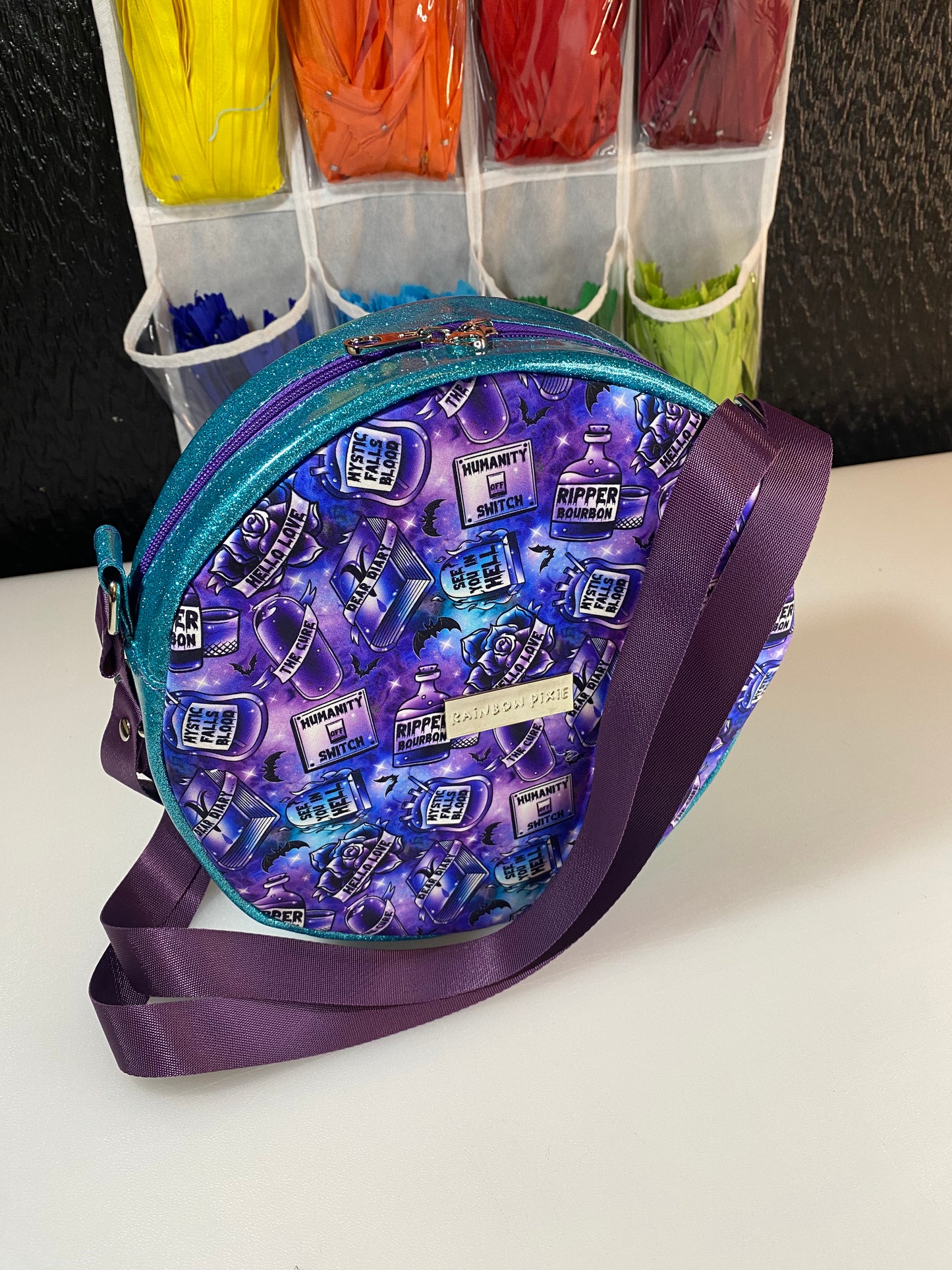 Vampire diaries themed Crossbody Circle Bag
