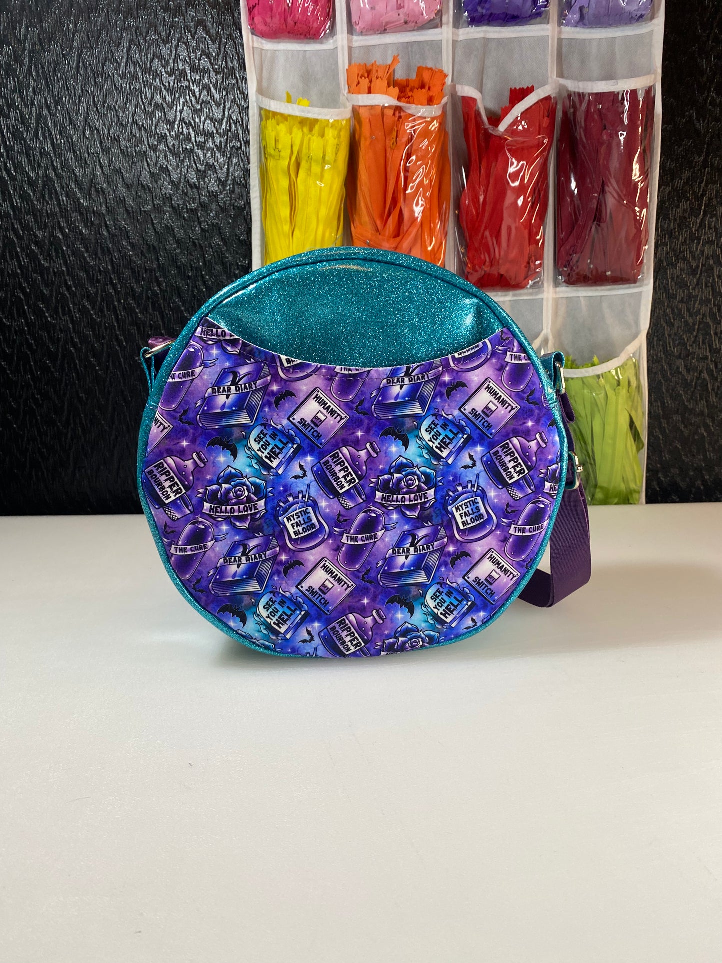 Vampire diaries themed Crossbody Circle Bag