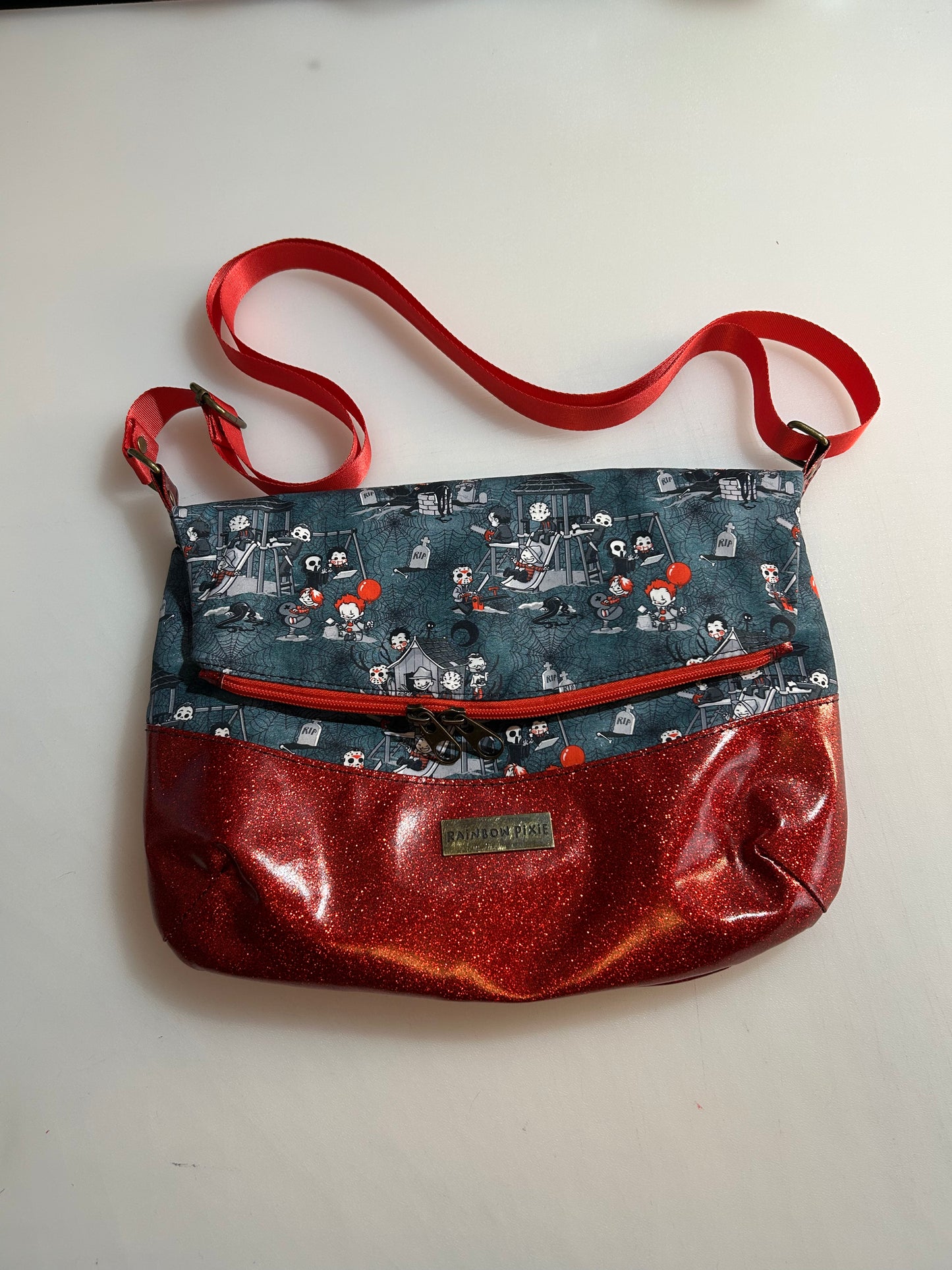Chibi Horror Themed foldover crossbody bag