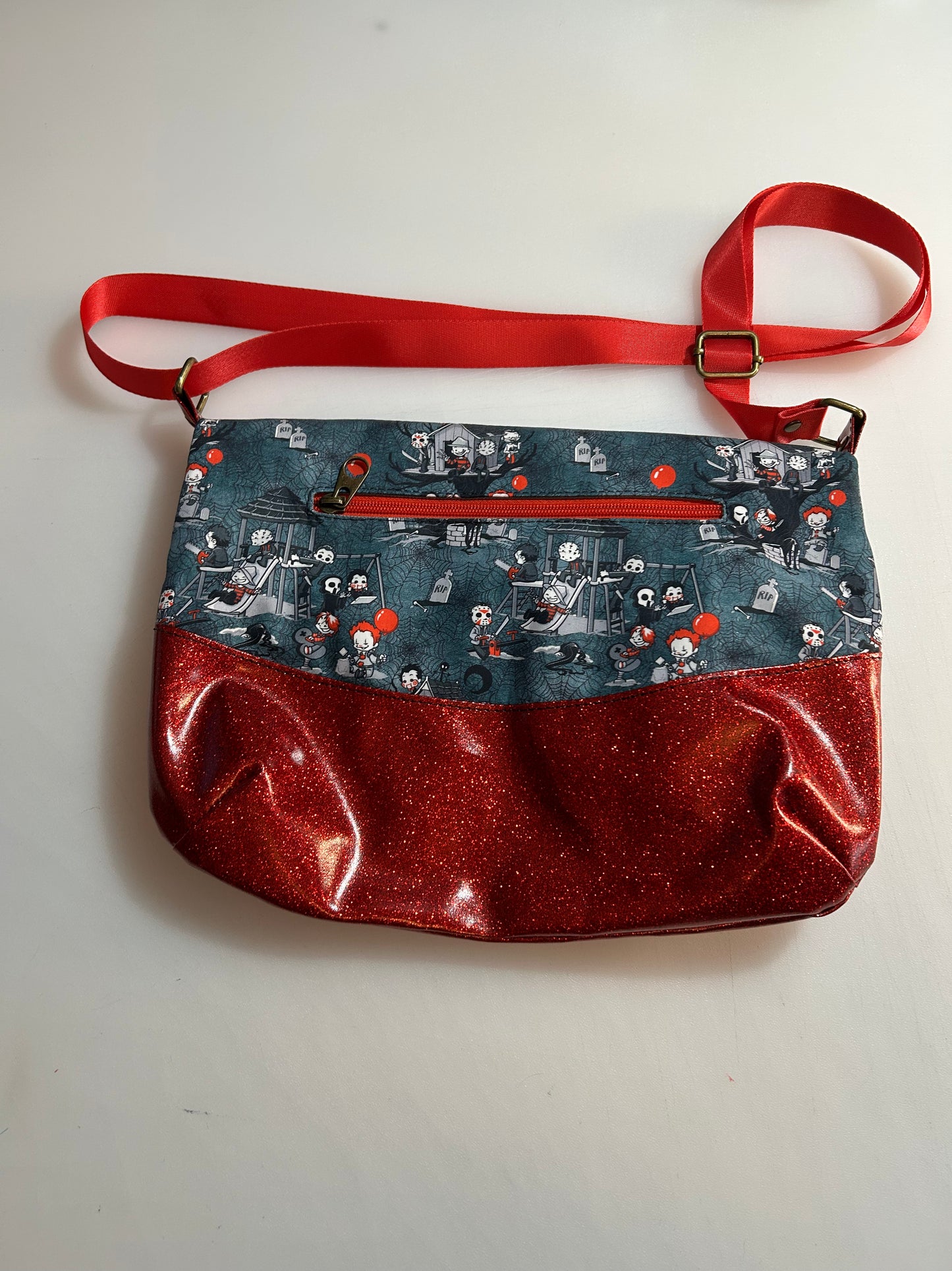 Chibi Horror Themed foldover crossbody bag