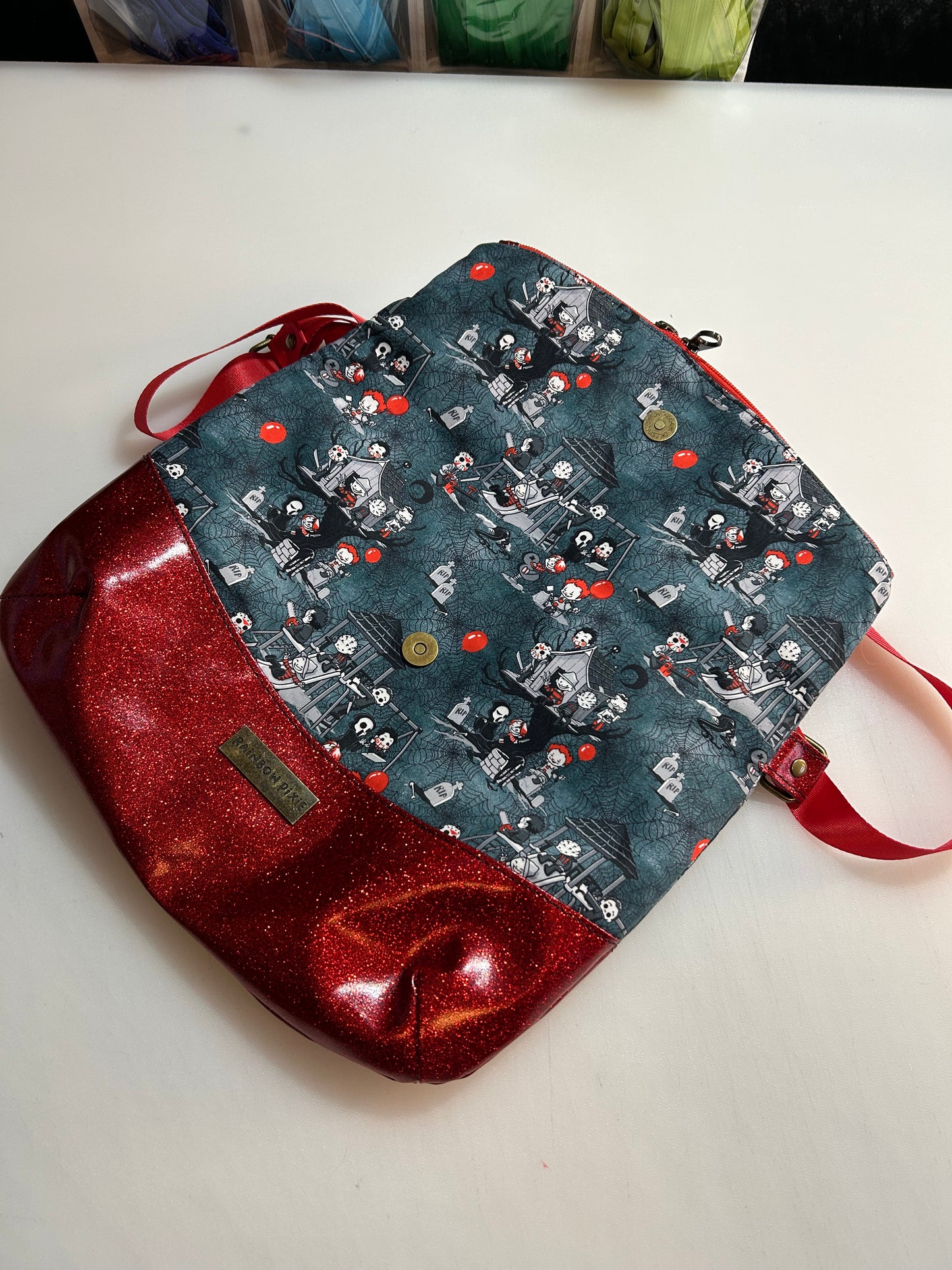 Chibi Horror Themed foldover crossbody bag