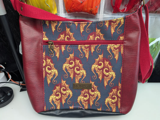 Fire Dragons cross body hobo bag