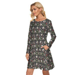 Load image into Gallery viewer, Holiday Horror All over print women's crew dress with pockets