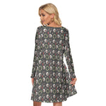 Load image into Gallery viewer, Holiday Horror All over print women's crew dress with pockets