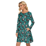 Load image into Gallery viewer, Spooky kinda love All over print women's crew dress with pockets